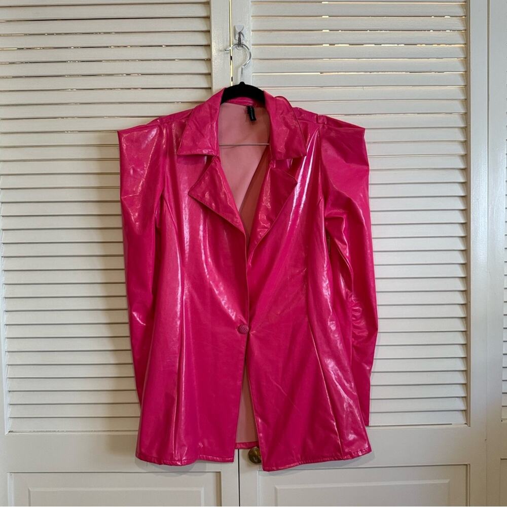 TLZ L’Femme Hot Pink Barbie Vinyl Blazer - Picture 3 of 7